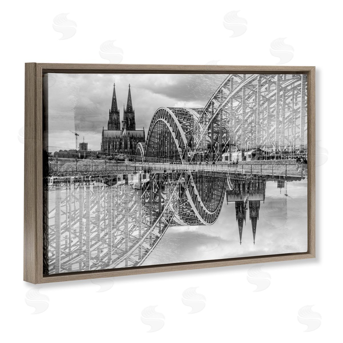 Robin Vandenabeele Bridge & Cathedral Reflection Canvas Wall Art Print