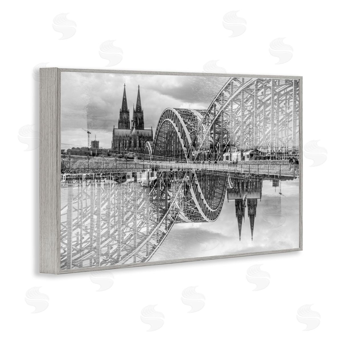 Robin Vandenabeele Bridge & Cathedral Reflection Canvas Wall Art Print