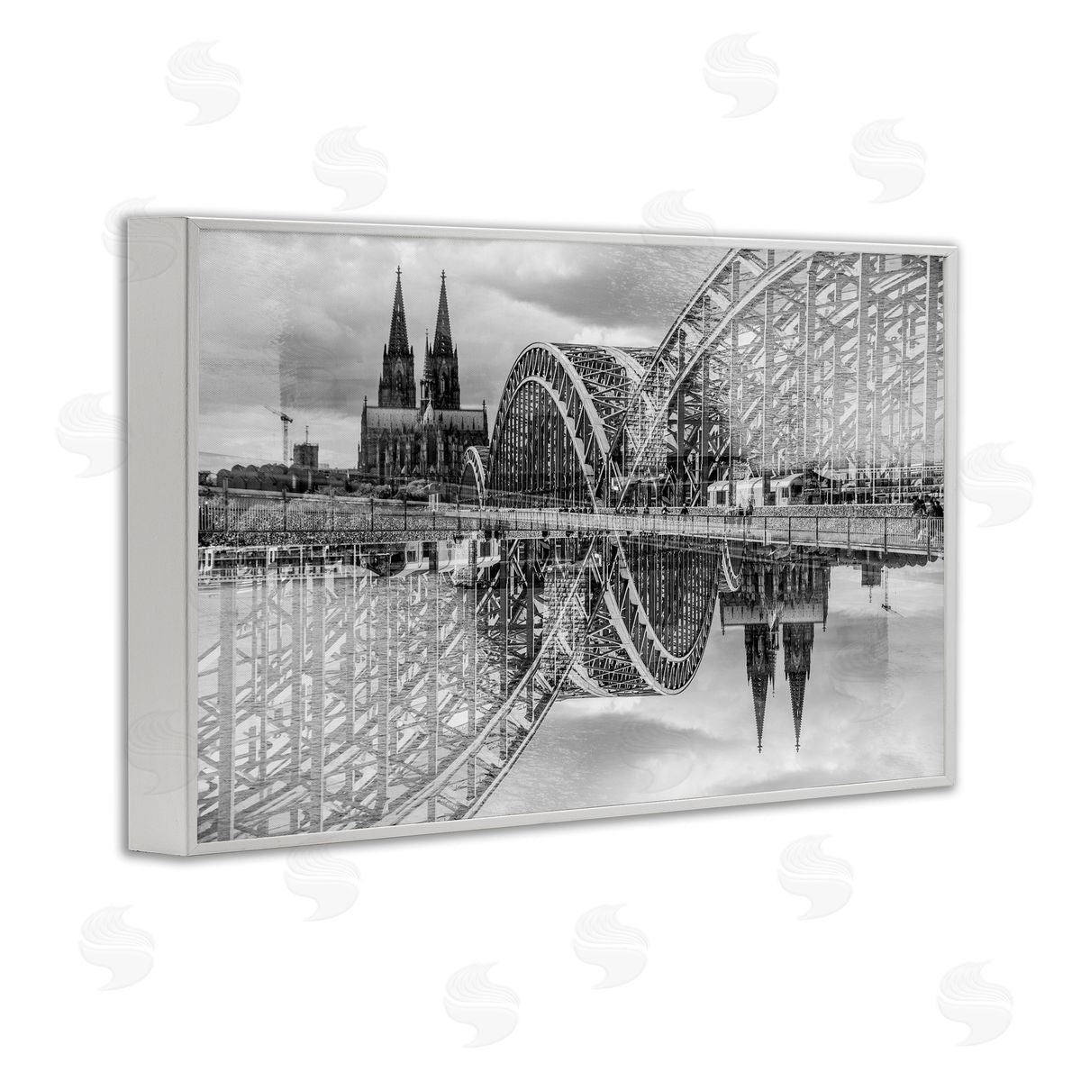 Robin Vandenabeele Bridge & Cathedral Reflection Canvas Wall Art Print