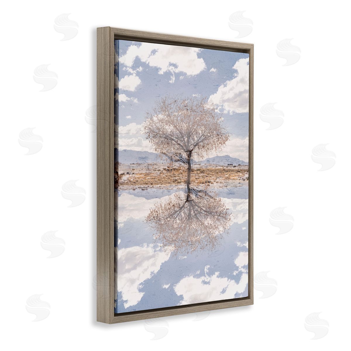 Robin Vandenabeele Lone Tree & Clouds Reflection Canvas Wall Art Print