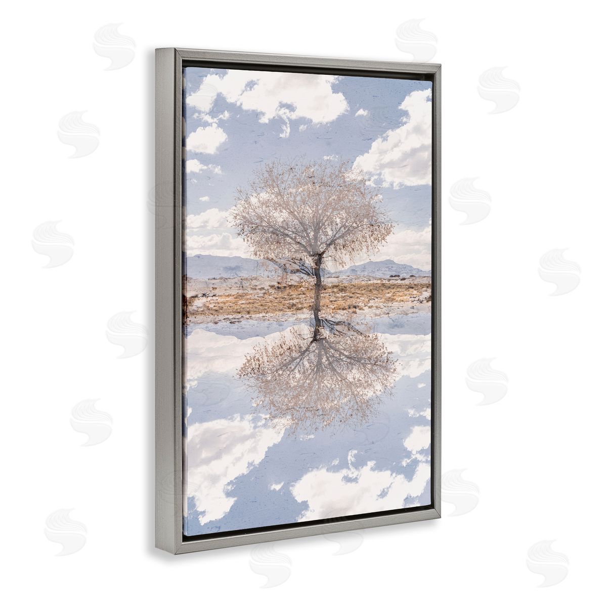 Robin Vandenabeele Lone Tree & Clouds Reflection Canvas Wall Art Print