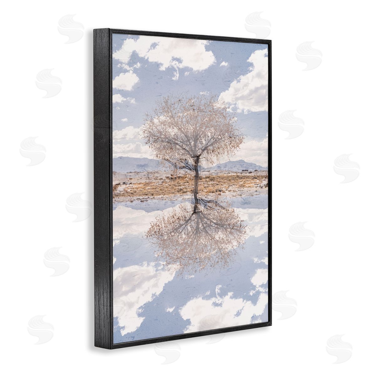 Robin Vandenabeele Lone Tree & Clouds Reflection Canvas Wall Art Print
