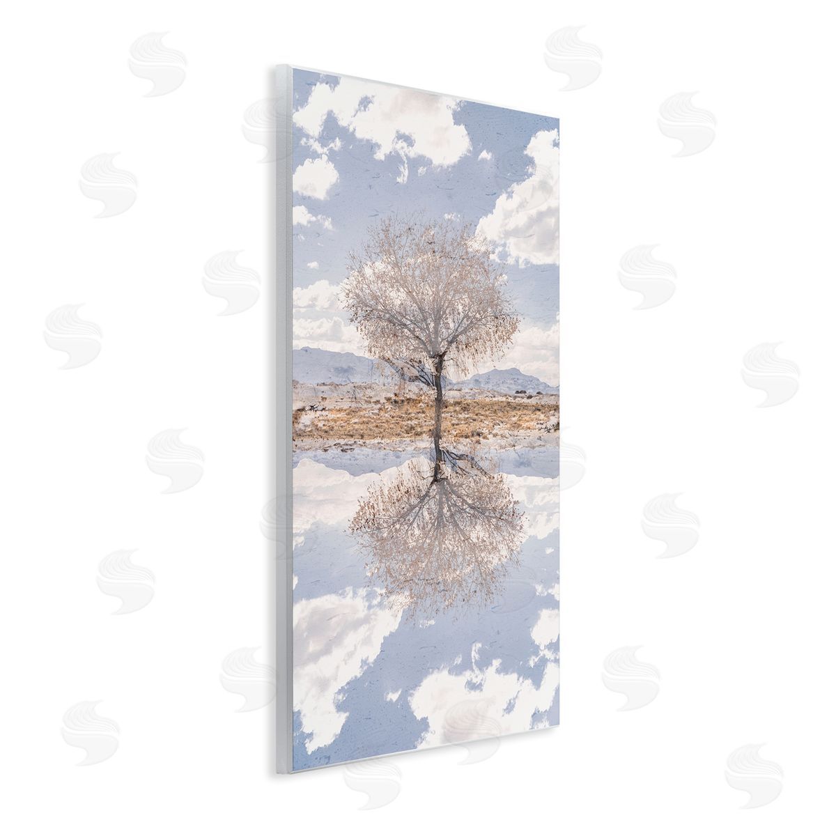 Robin Vandenabeele Lone Tree & Clouds Reflection Canvas Wall Art Print