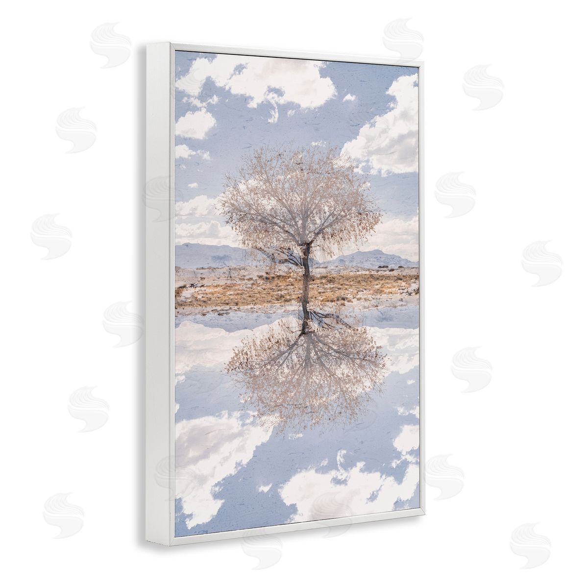 Robin Vandenabeele Lone Tree & Clouds Reflection Canvas Wall Art Print