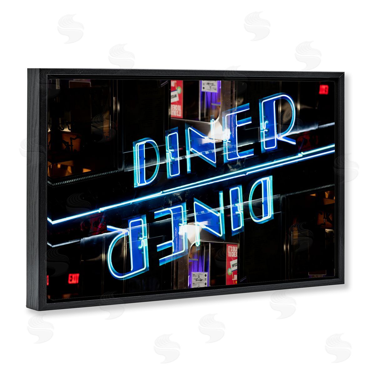 Robin Vandenabeele Neon Diner Sign Reflection Canvas Wall Art Print