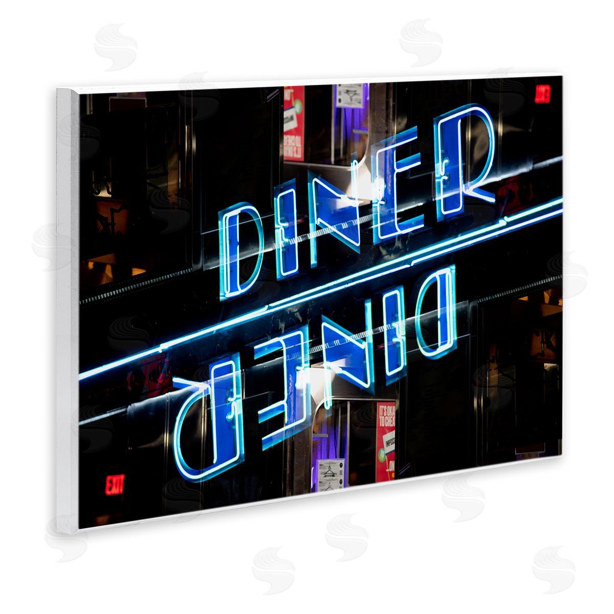 Robin Vandenabeele Neon Diner Sign Reflection Canvas Wall Art Print