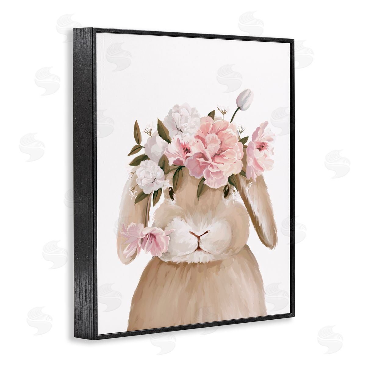 Anna Lischenko Soft Bunny & Flowers Canvas Wall Art Print