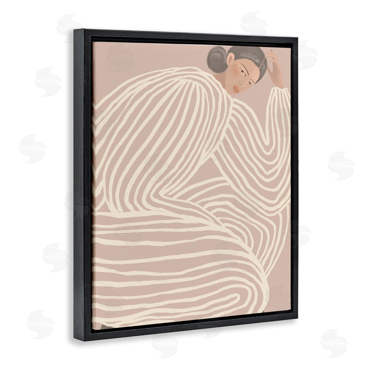 Anna Lischenko Minimalist Lady in Stripes Canvas Wall Art Print