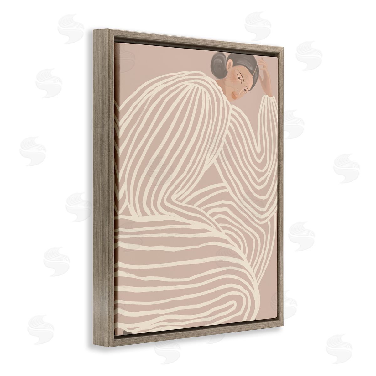 Anna Lischenko Minimalist Lady in Stripes Canvas Wall Art Print