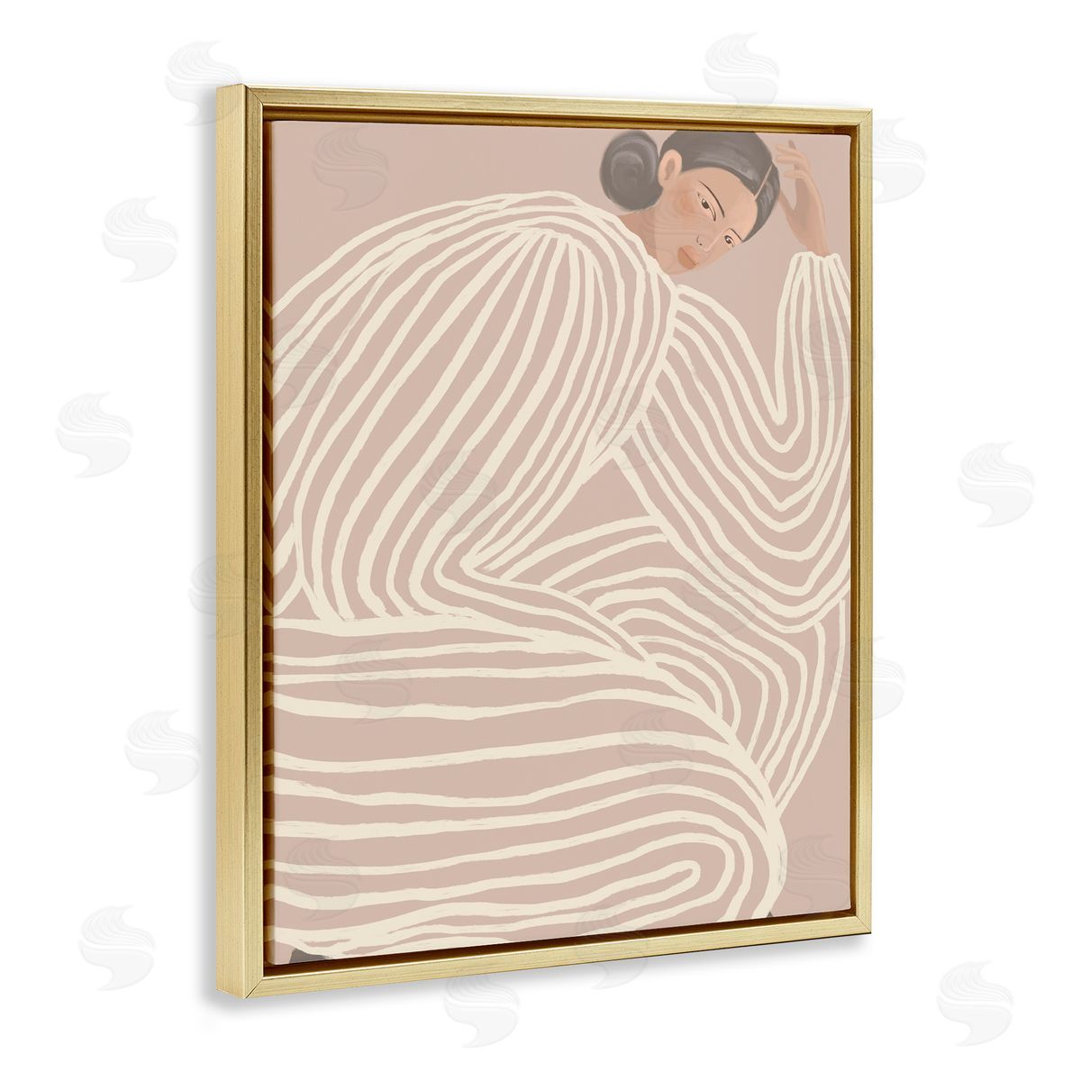 Anna Lischenko Minimalist Lady in Stripes Canvas Wall Art Print