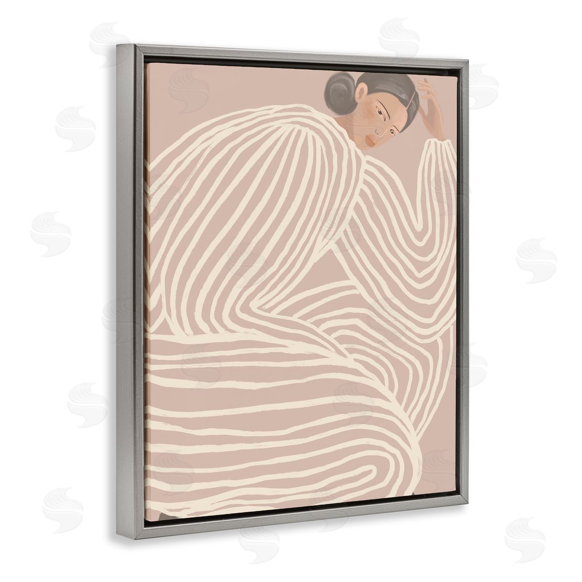Anna Lischenko Minimalist Lady in Stripes Canvas Wall Art Print