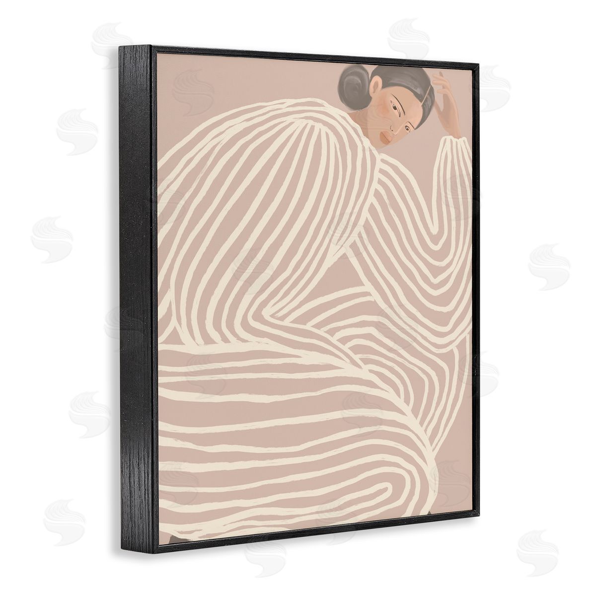 Anna Lischenko Minimalist Lady in Stripes Canvas Wall Art Print