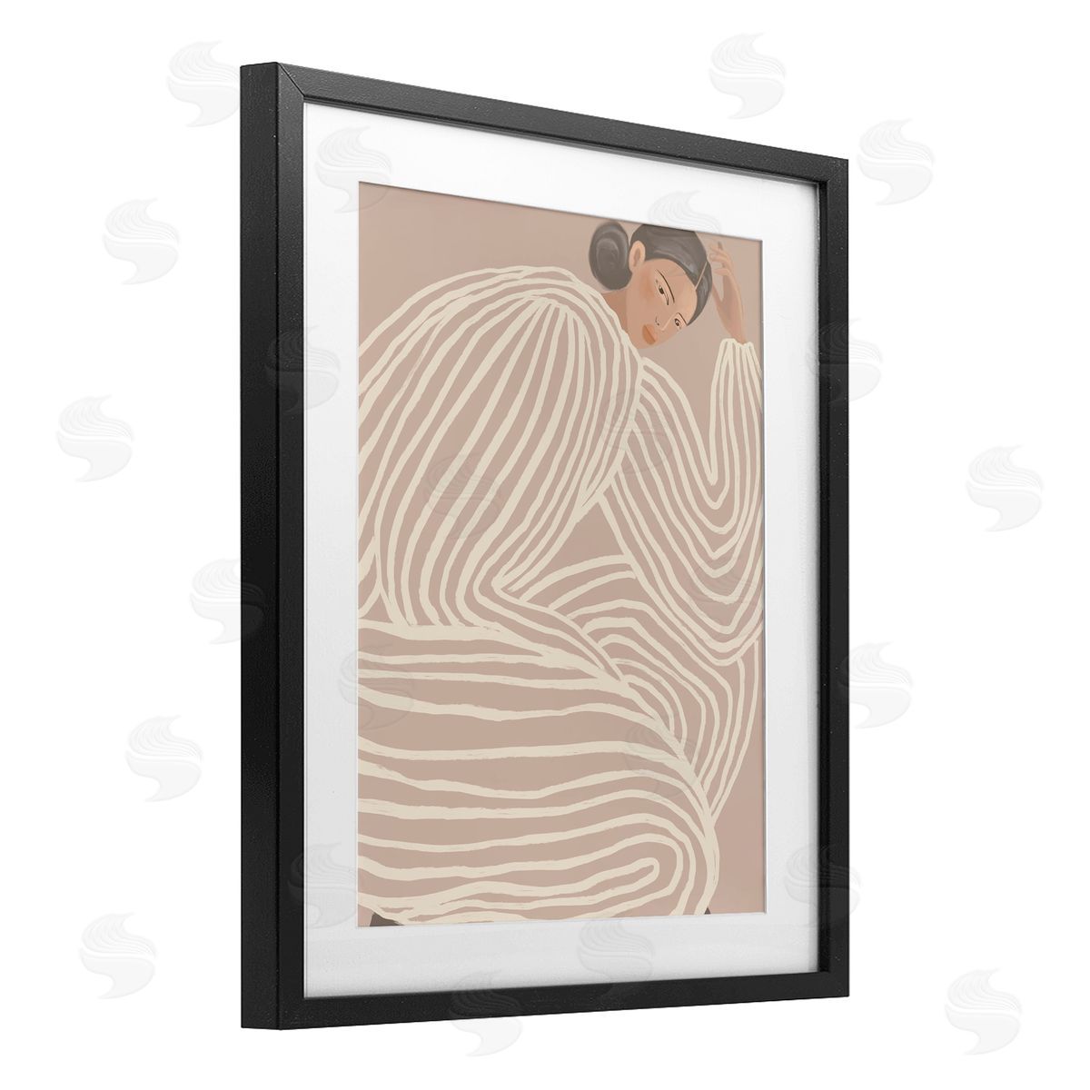 Anna Lischenko Minimalist Lady in Stripes Canvas Wall Art Print