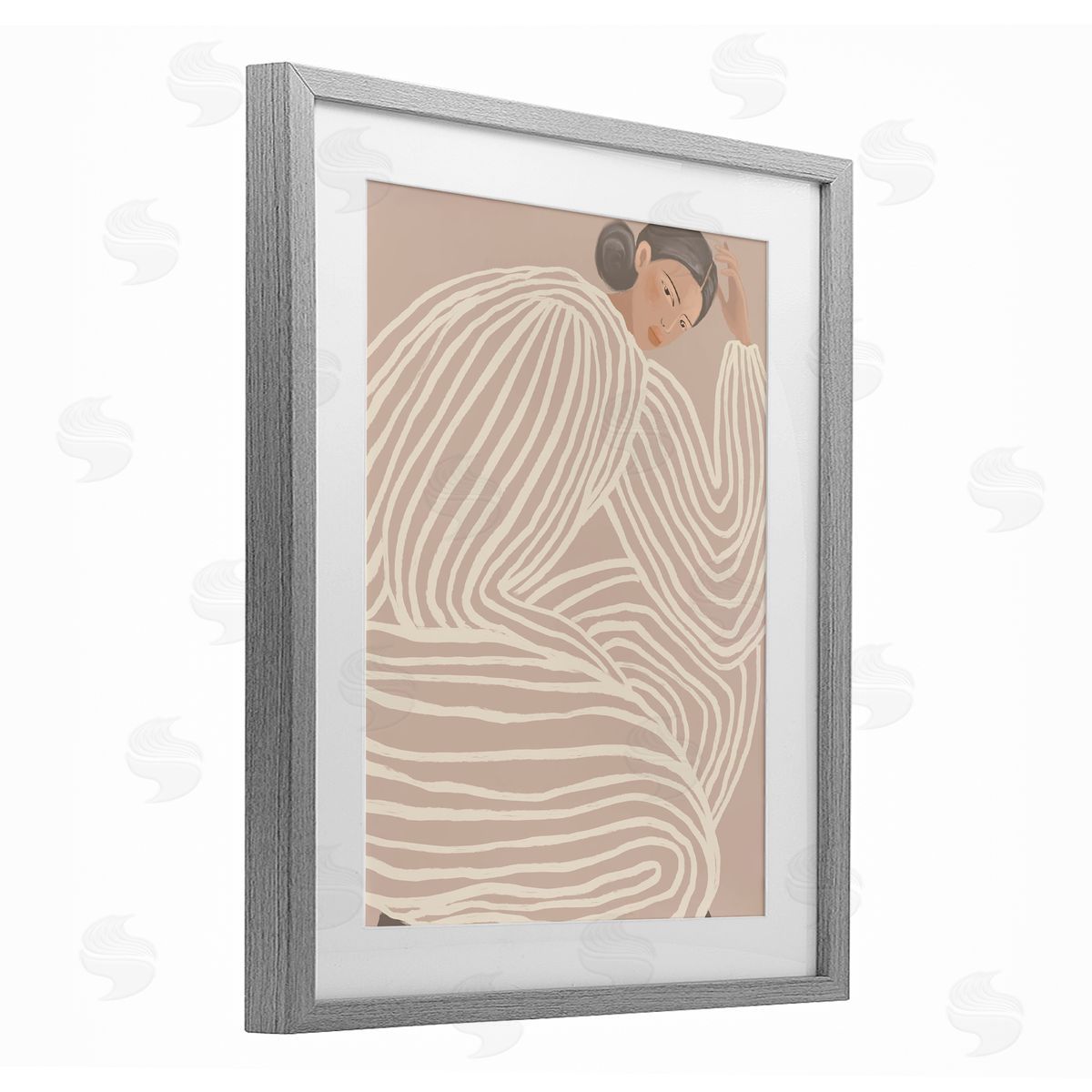 Anna Lischenko Minimalist Lady in Stripes Canvas Wall Art Print