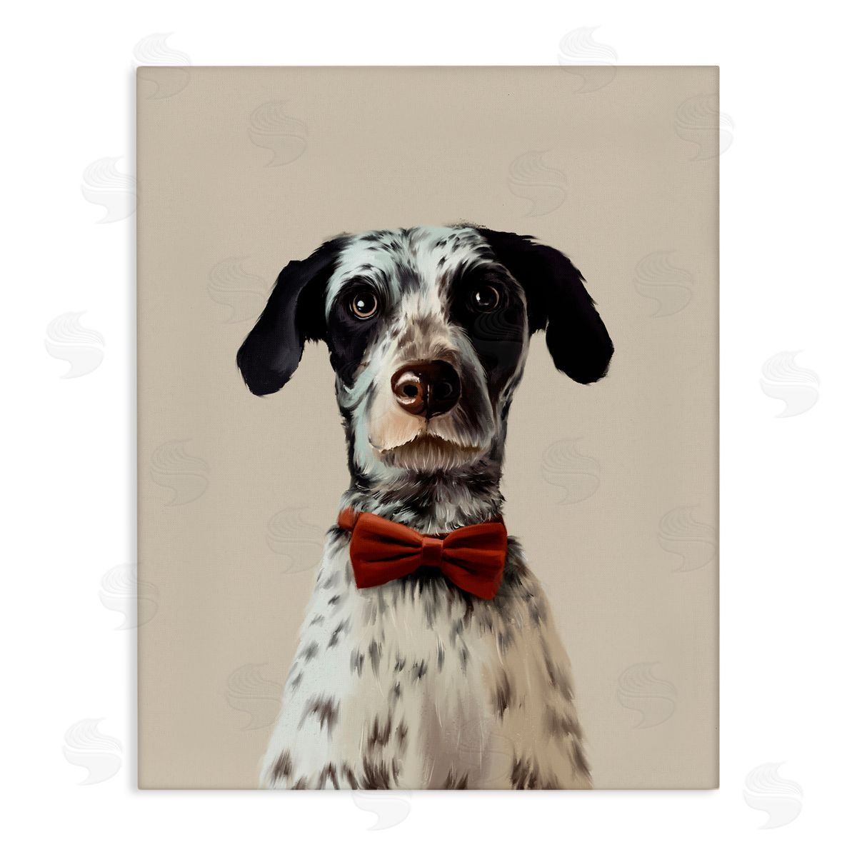 Anna Lischenko Dog In Bow Tie Portrait Canvas Wall Art Print