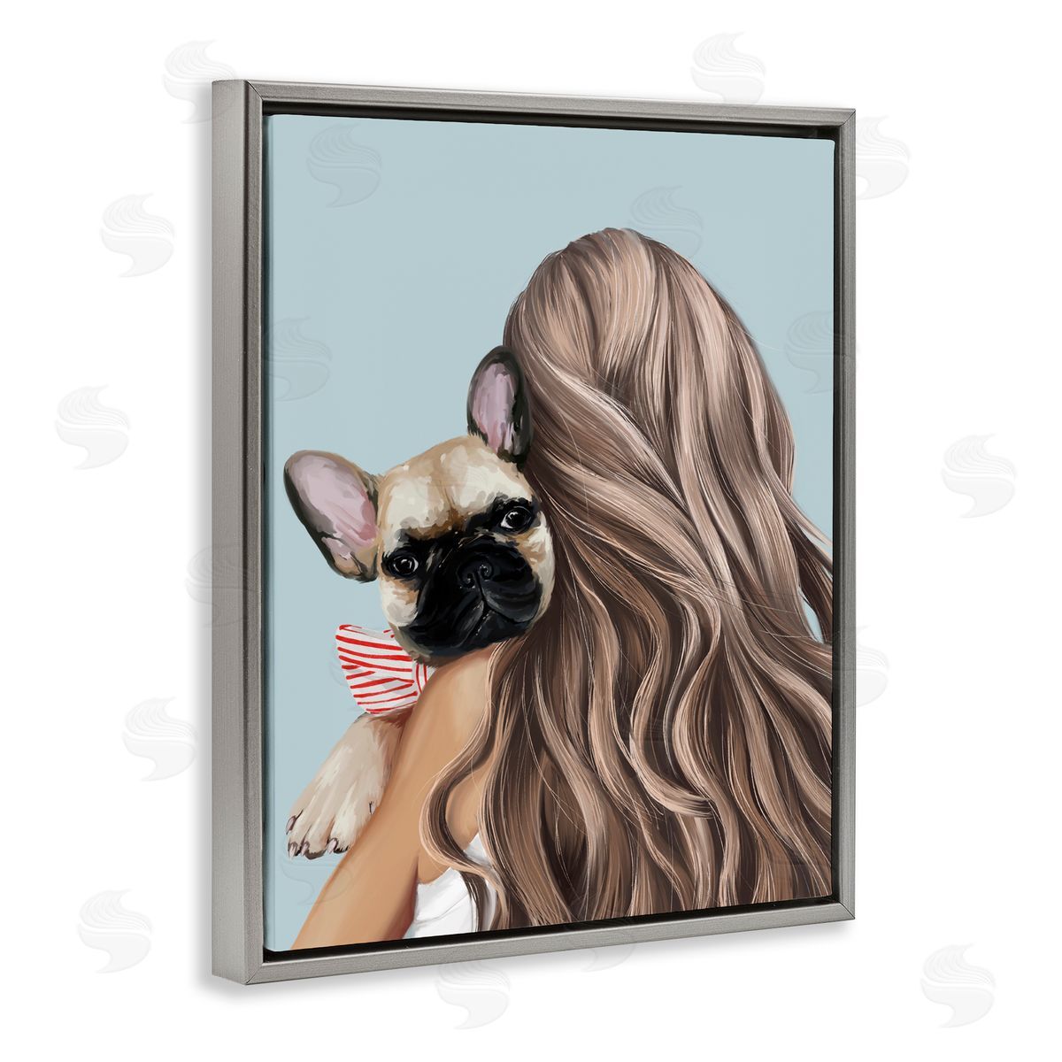 Anna Lischenko Girl with Frenchie Dog Canvas Wall Art Print