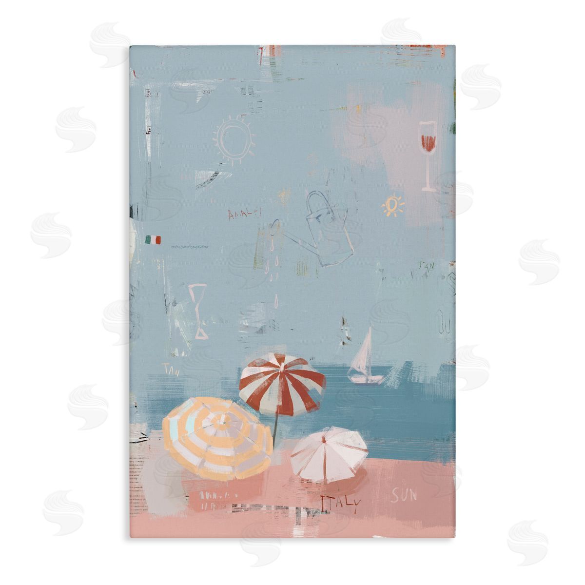 Anna Lischenko Abstract Coastal Beach Vacation Canvas Wall Art Print