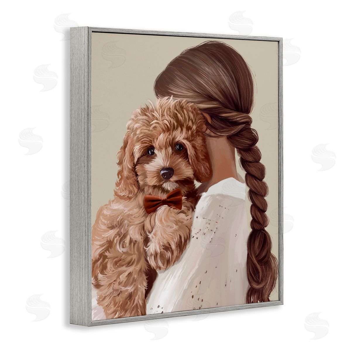 Anna Lischenko Girl And Puppy Friendship Canvas Wall Art Print