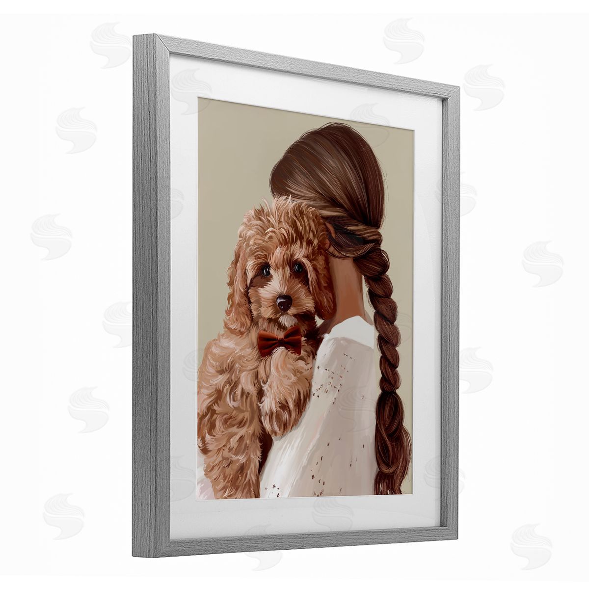 Anna Lischenko Girl And Puppy Friendship Canvas Wall Art Print