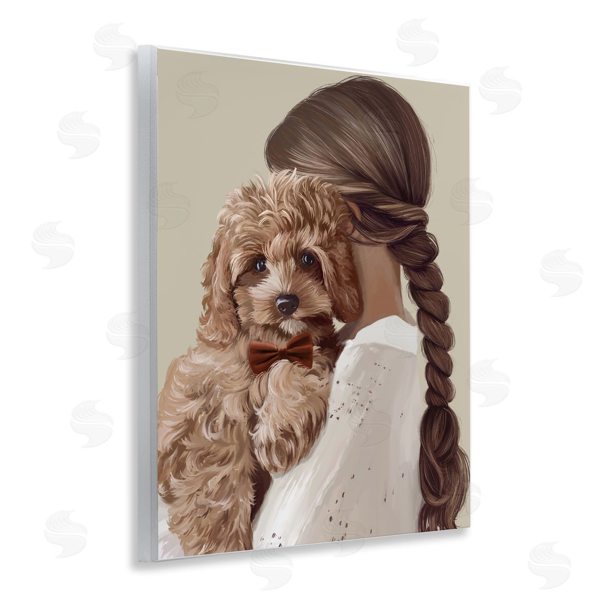 Anna Lischenko Girl And Puppy Friendship Canvas Wall Art Print
