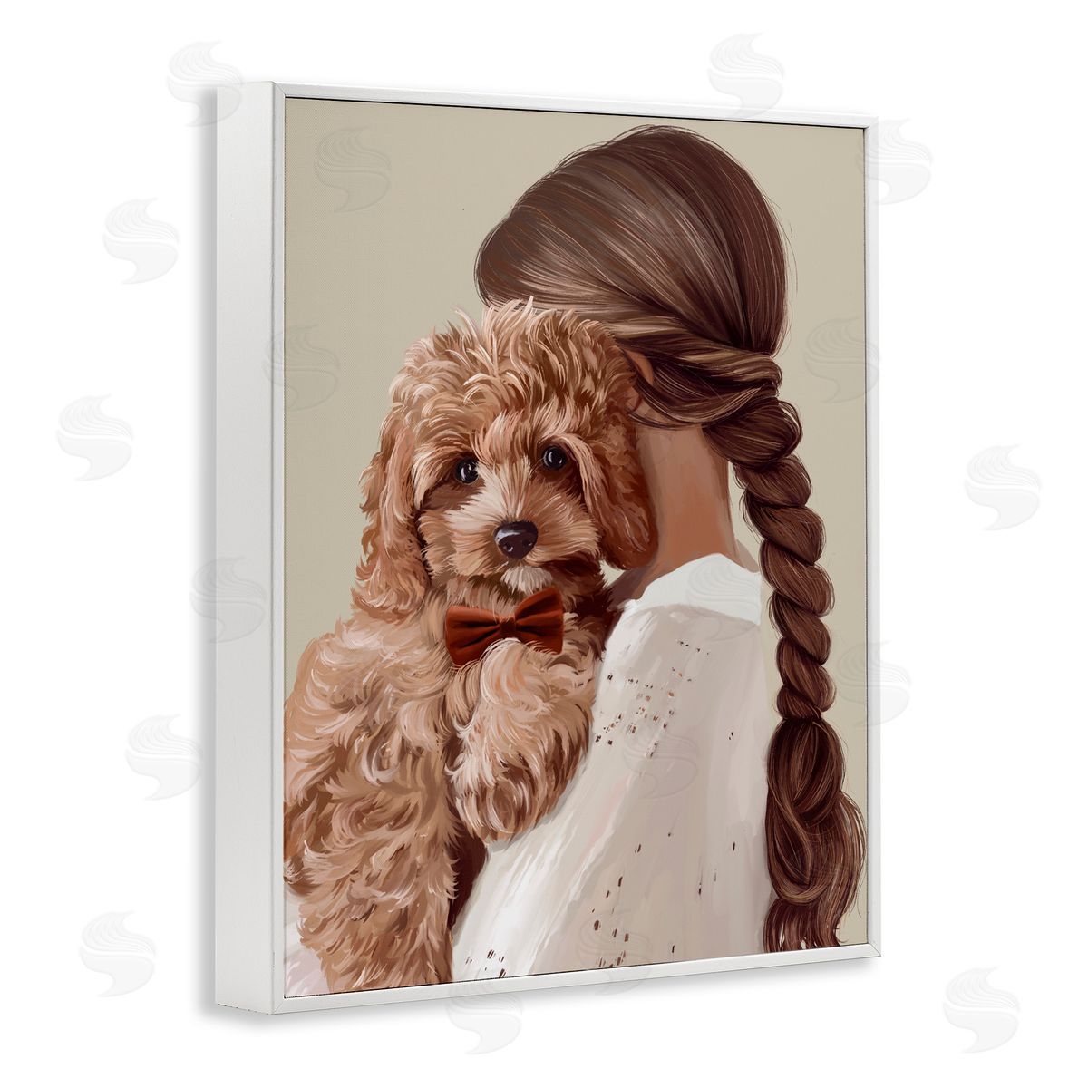 Anna Lischenko Girl And Puppy Friendship Canvas Wall Art Print