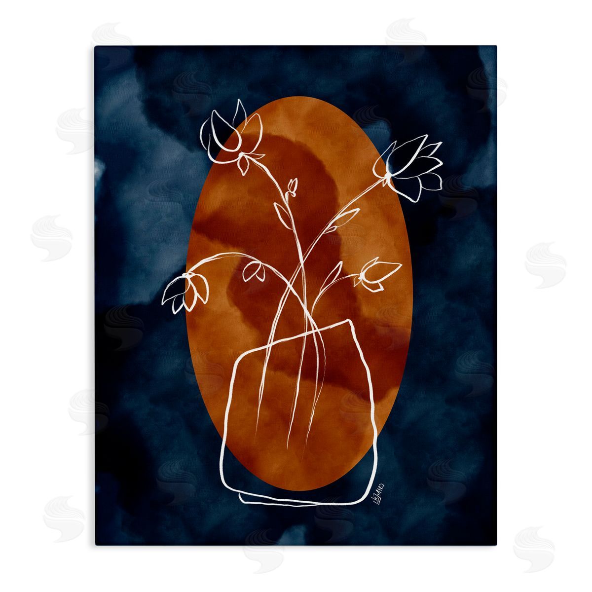 Beki Marquardt Sapphire Tone Flowers Canvas Wall Art Print