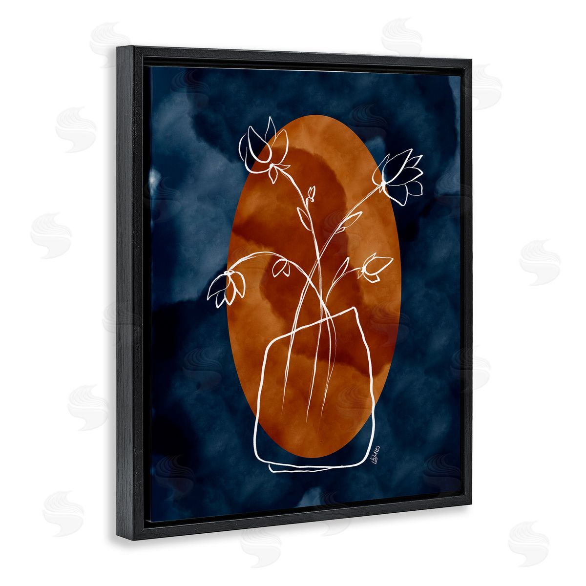 Beki Marquardt Sapphire Tone Flowers Canvas Wall Art Print