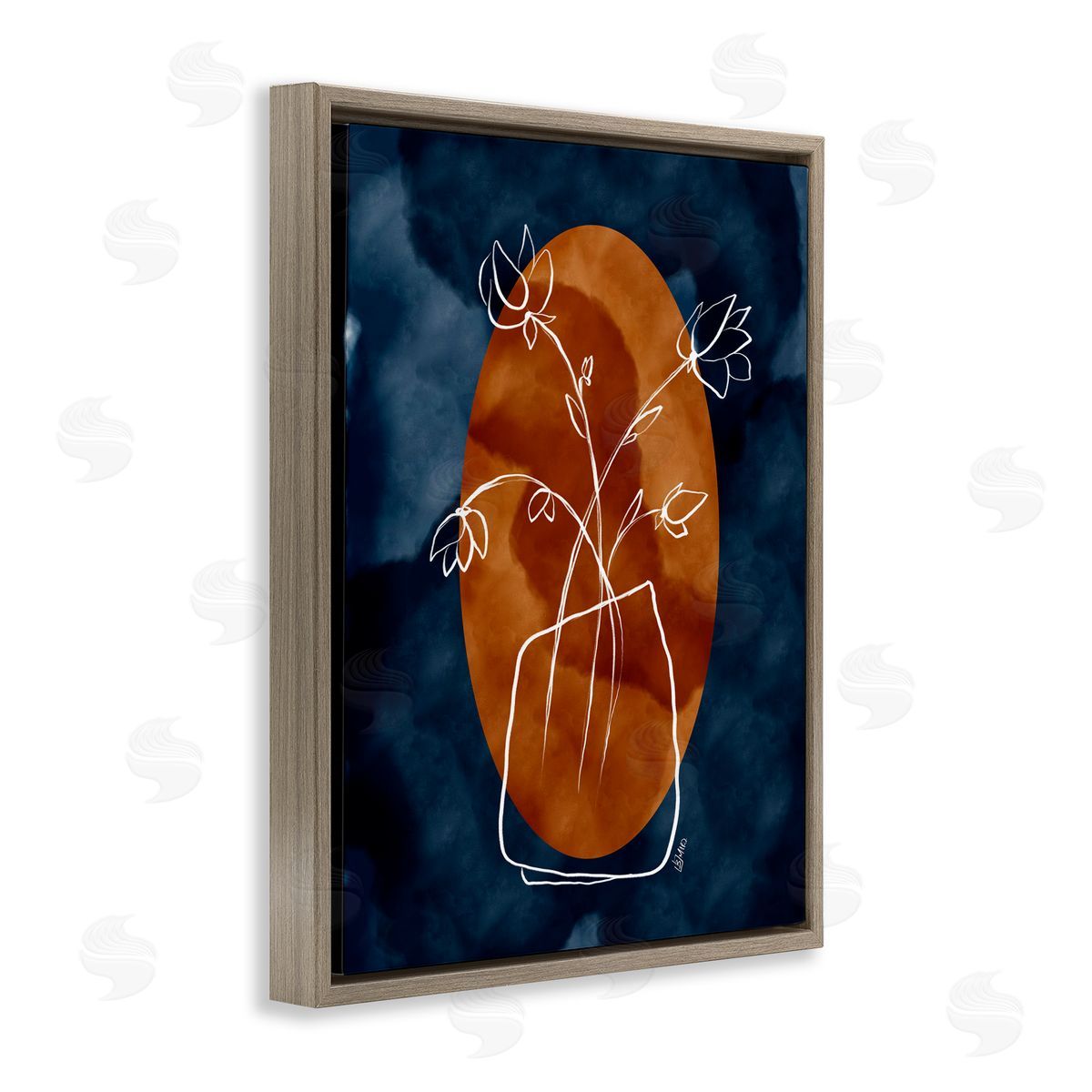 Beki Marquardt Sapphire Tone Flowers Canvas Wall Art Print