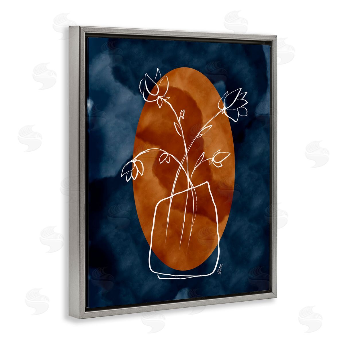 Beki Marquardt Sapphire Tone Flowers Canvas Wall Art Print