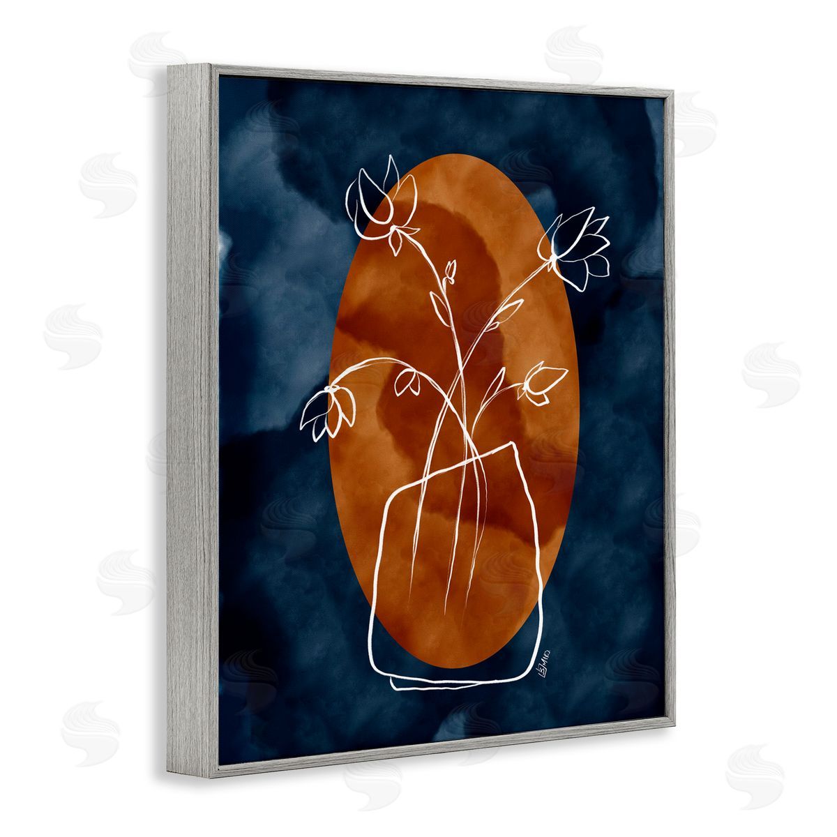 Beki Marquardt Sapphire Tone Flowers Canvas Wall Art Print