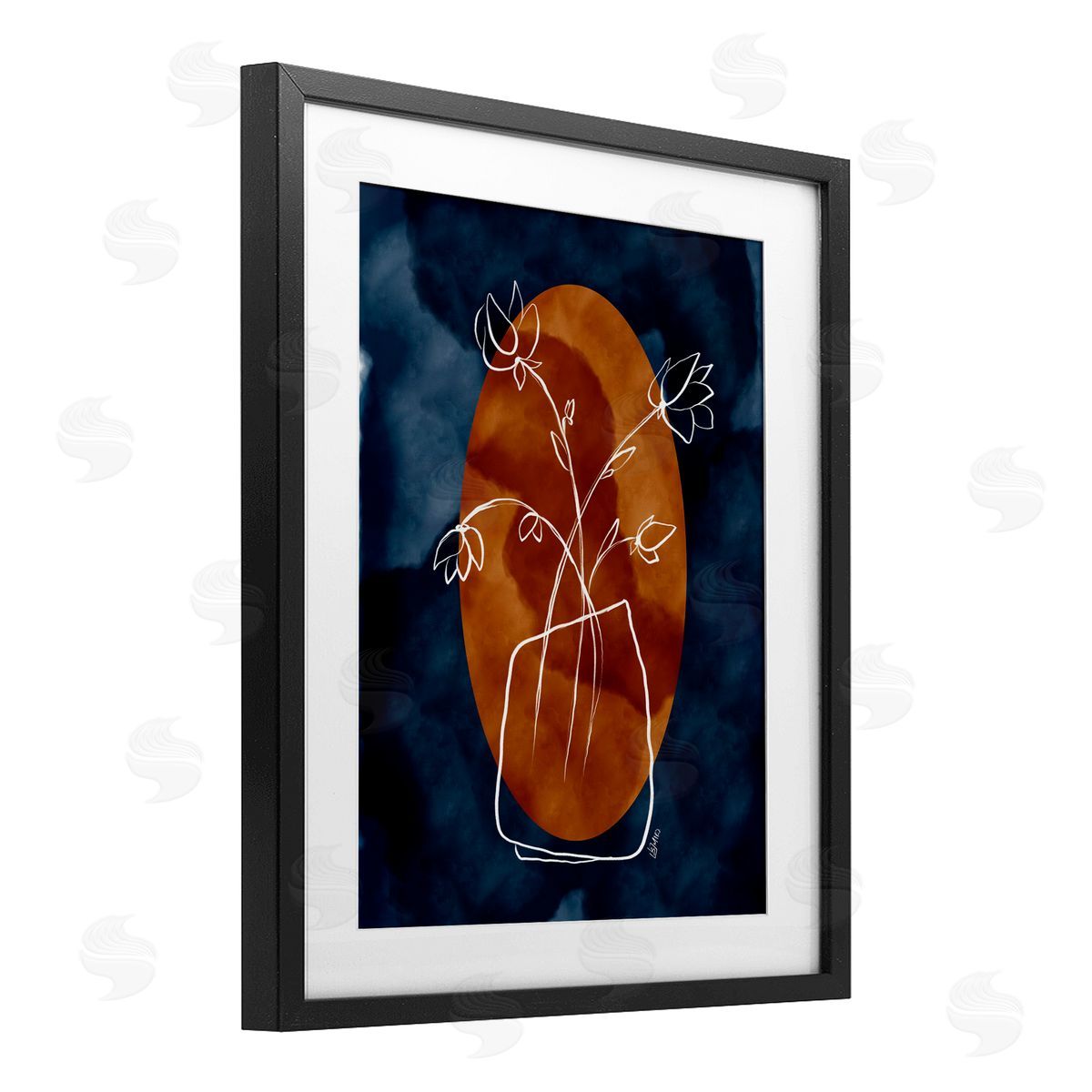 Beki Marquardt Sapphire Tone Flowers Canvas Wall Art Print