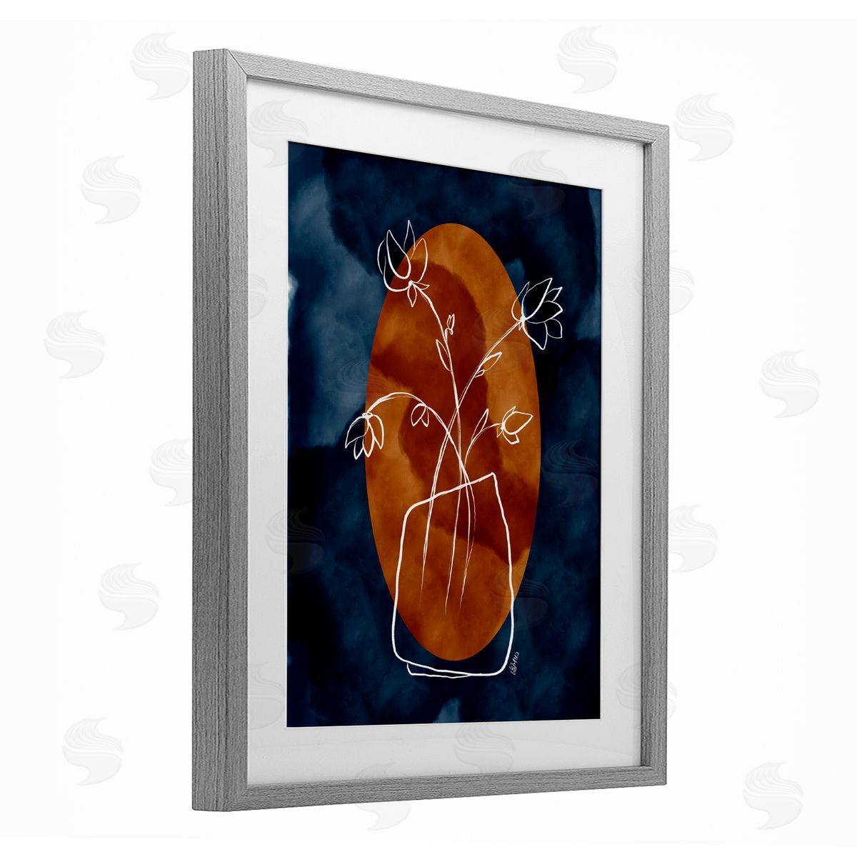Beki Marquardt Sapphire Tone Flowers Canvas Wall Art Print