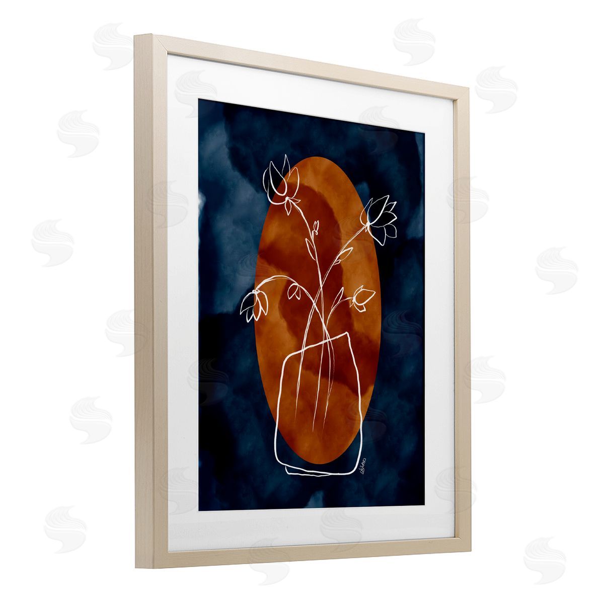 Beki Marquardt Sapphire Tone Flowers Canvas Wall Art Print