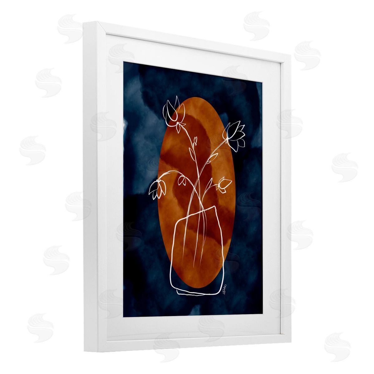 Beki Marquardt Sapphire Tone Flowers Canvas Wall Art Print