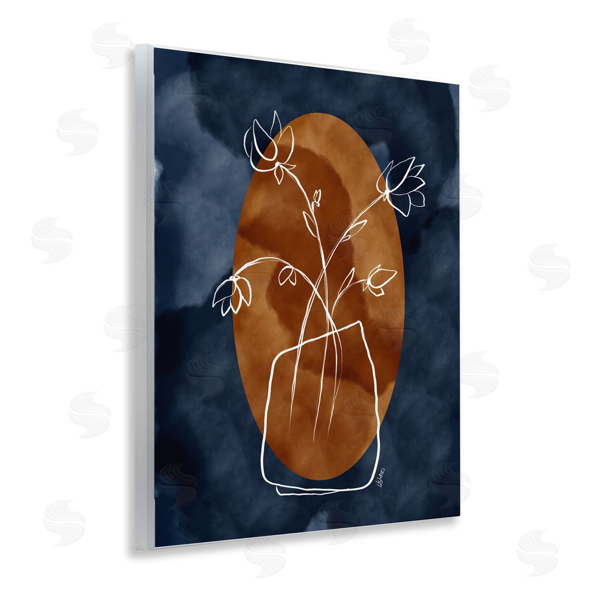 Beki Marquardt Sapphire Tone Flowers Canvas Wall Art Print