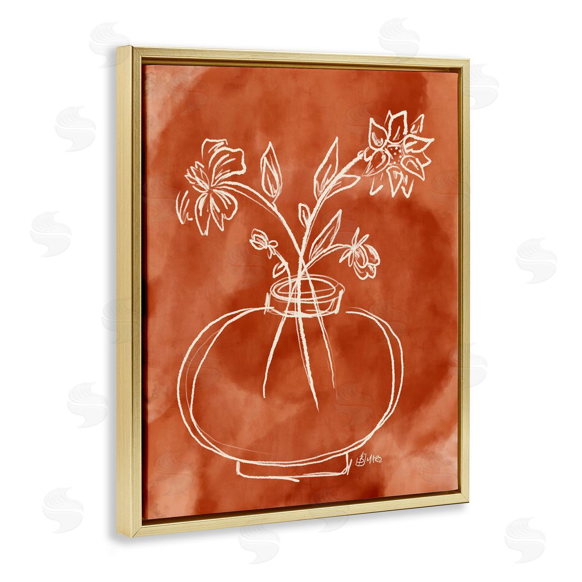 Beki Marquardt Ember Tone Minimal Flowers Canvas Wall Art Print