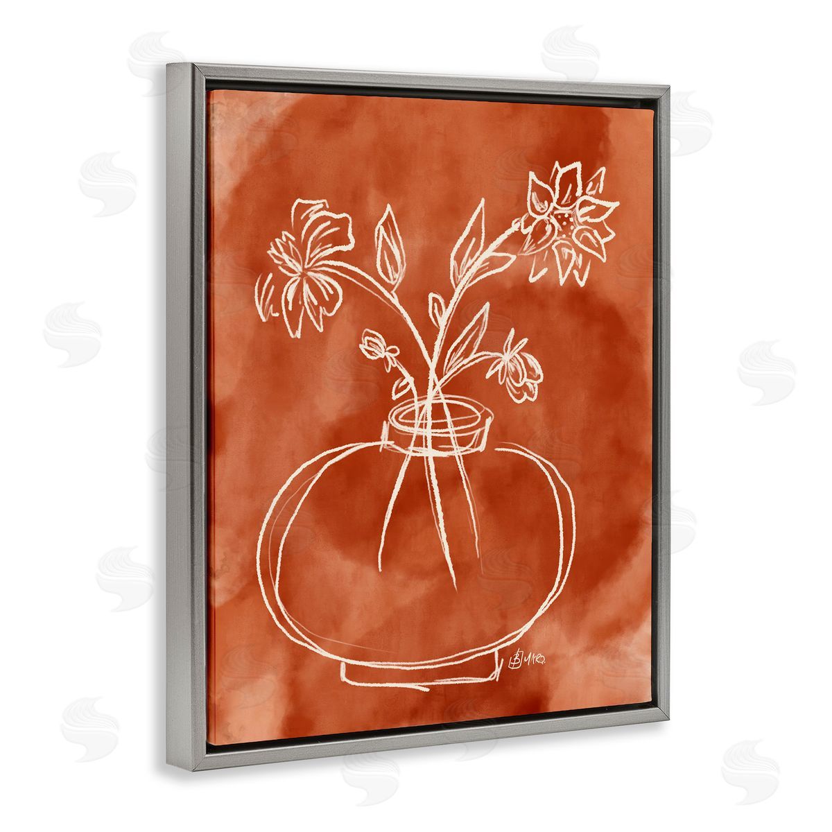 Beki Marquardt Ember Tone Minimal Flowers Canvas Wall Art Print