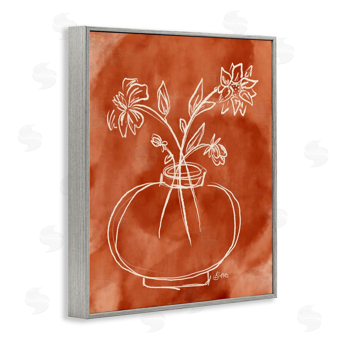 Beki Marquardt Ember Tone Minimal Flowers Canvas Wall Art Print