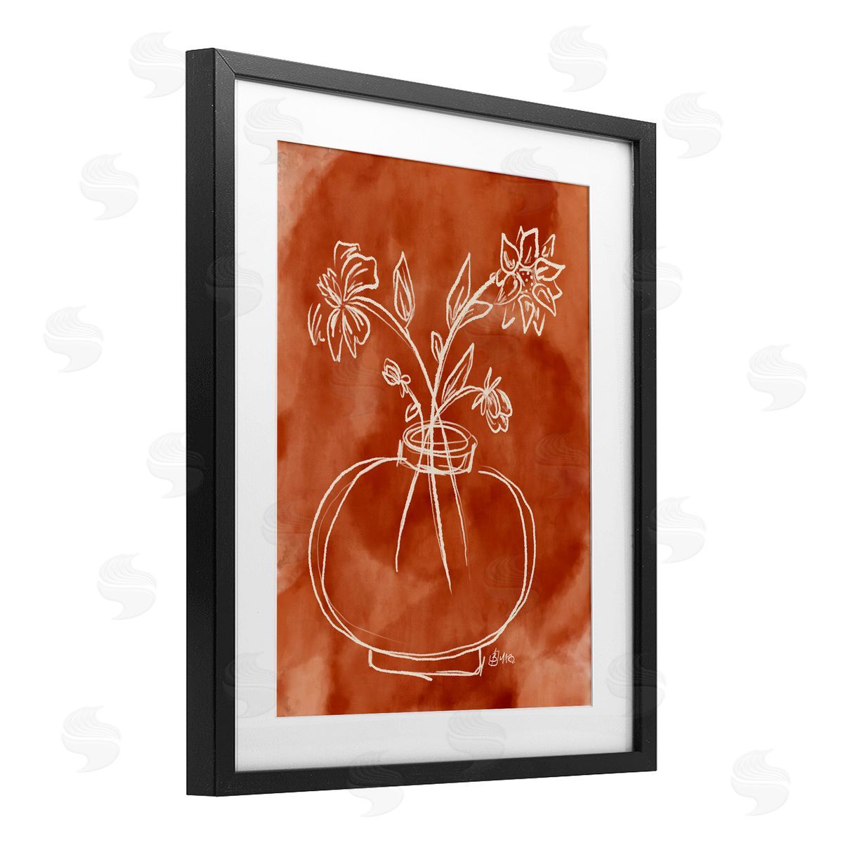 Beki Marquardt Ember Tone Minimal Flowers Canvas Wall Art Print