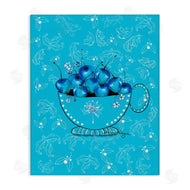Susan Lugar | Blue Cherries Teacup on Florals