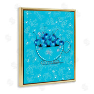 Susan Lugar | Blue Cherries Teacup on Florals