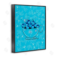 Susan Lugar | Blue Cherries Teacup on Florals