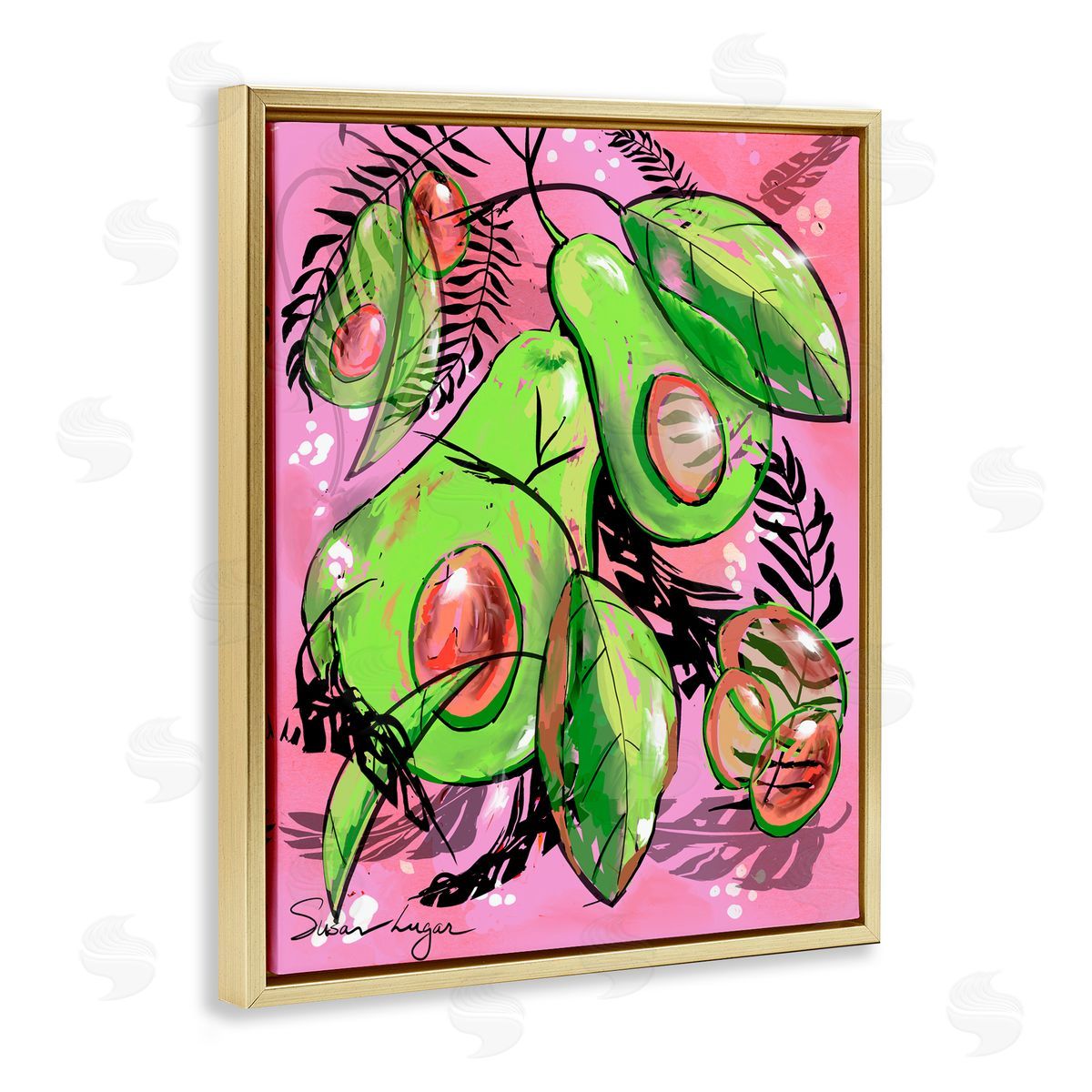 Susan Lugar Vibrant Avocado Collage Canvas Wall Art Print