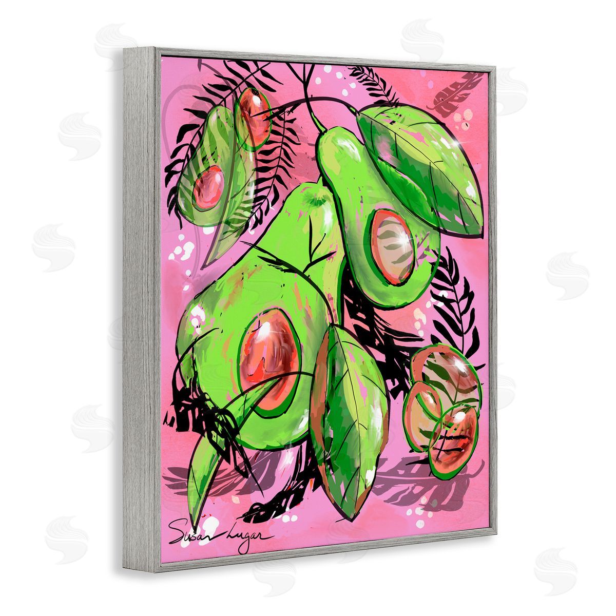 Susan Lugar Vibrant Avocado Collage Canvas Wall Art Print