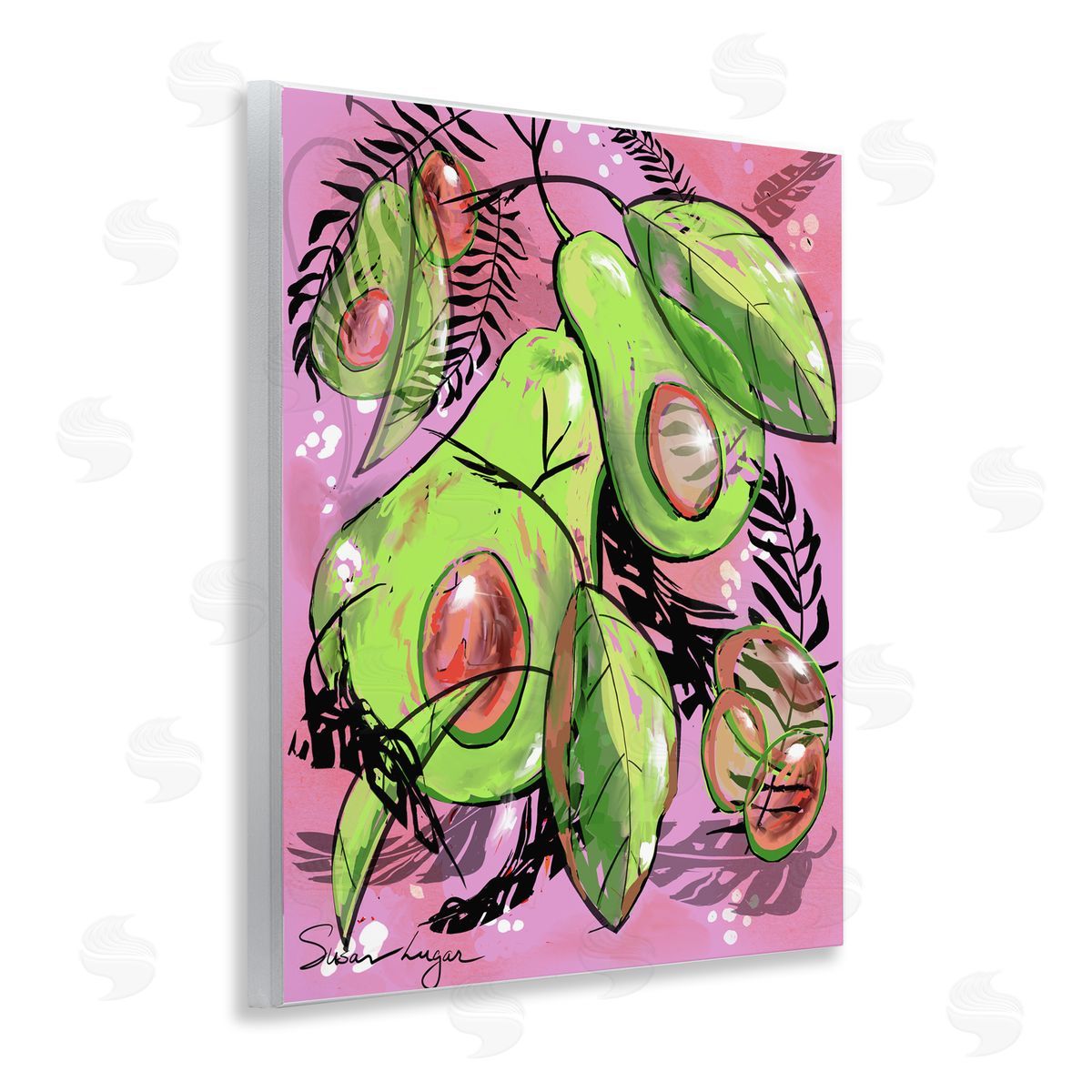 Susan Lugar Vibrant Avocado Collage Canvas Wall Art Print