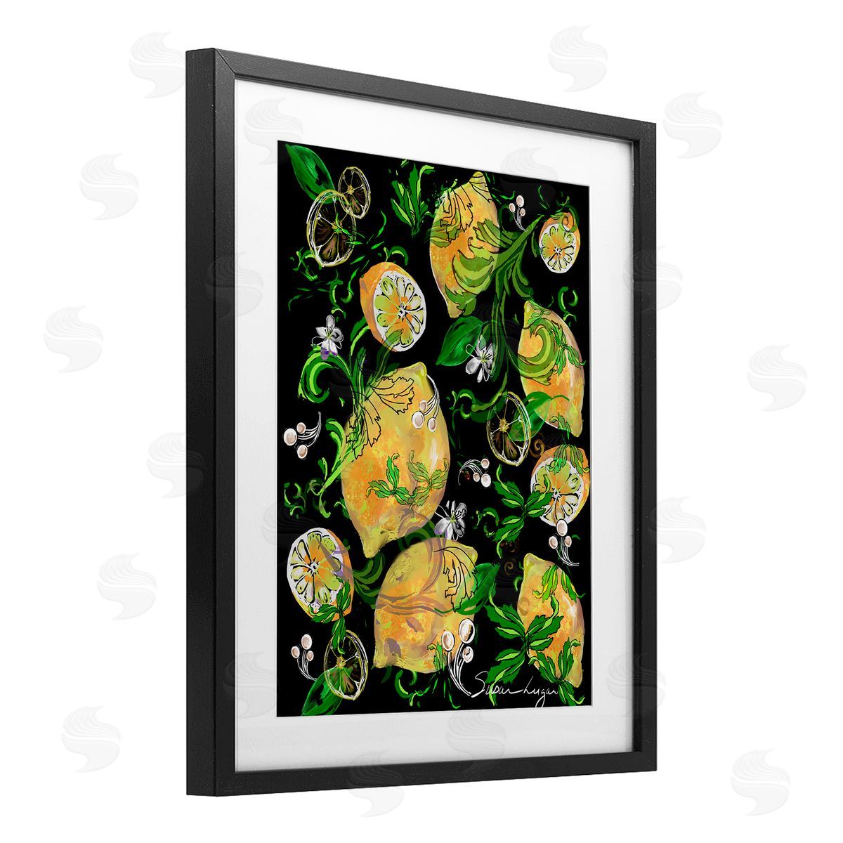 Susan Lugar Lemons And Acanthus Leaves Canvas Wall Art Print