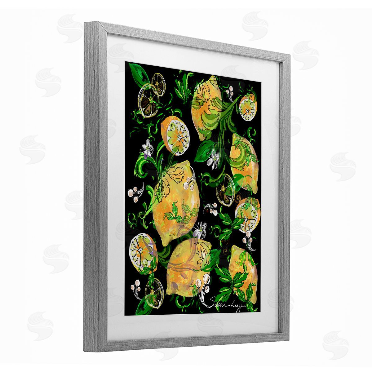 Susan Lugar Lemons And Acanthus Leaves Canvas Wall Art Print