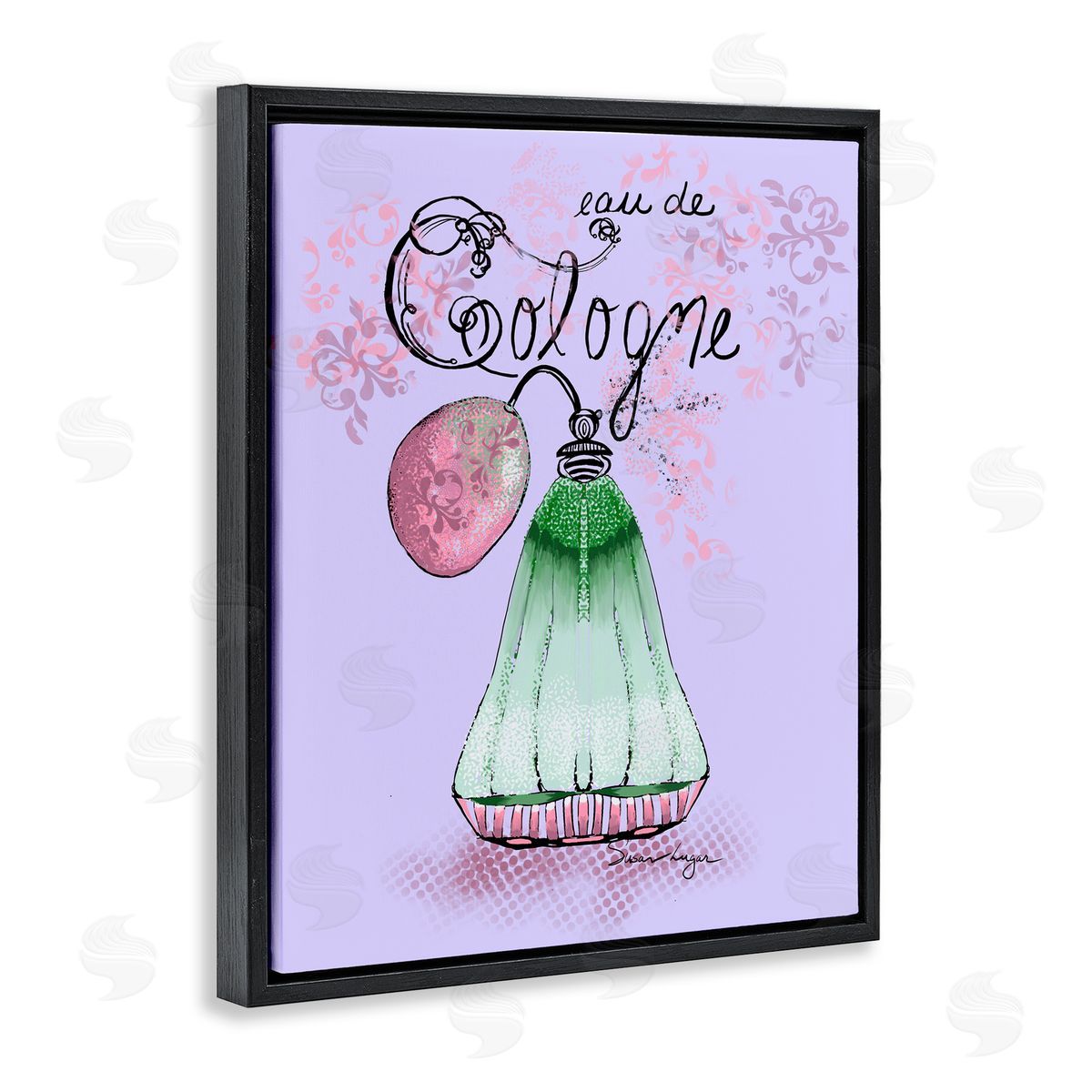 Susan Lugar Eu De Cologne on Purple Canvas Wall Art Print