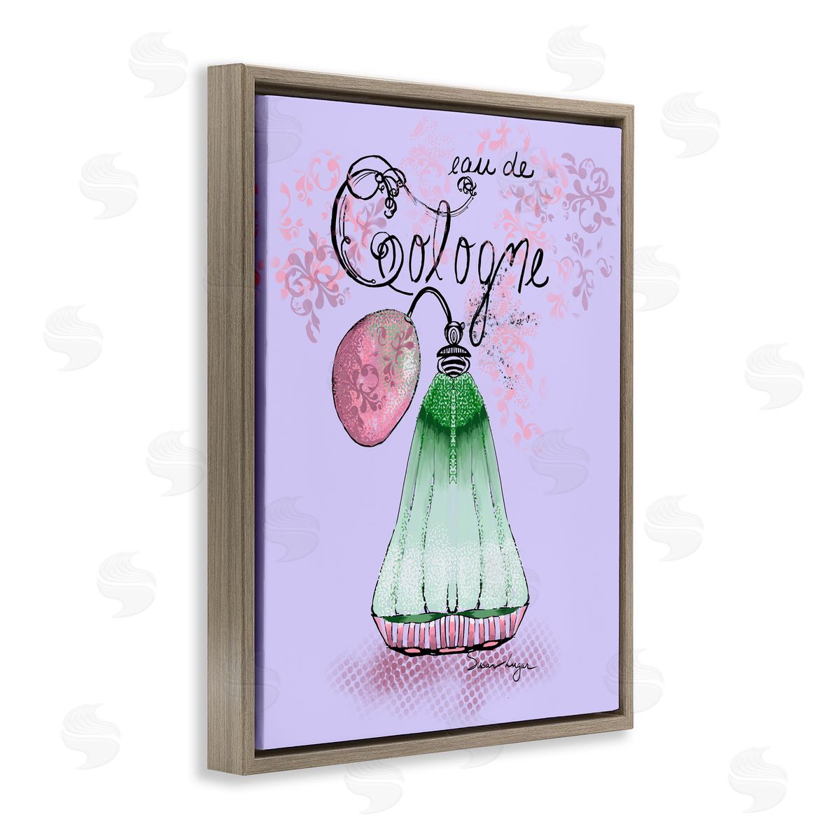 Susan Lugar Eu De Cologne on Purple Canvas Wall Art Print
