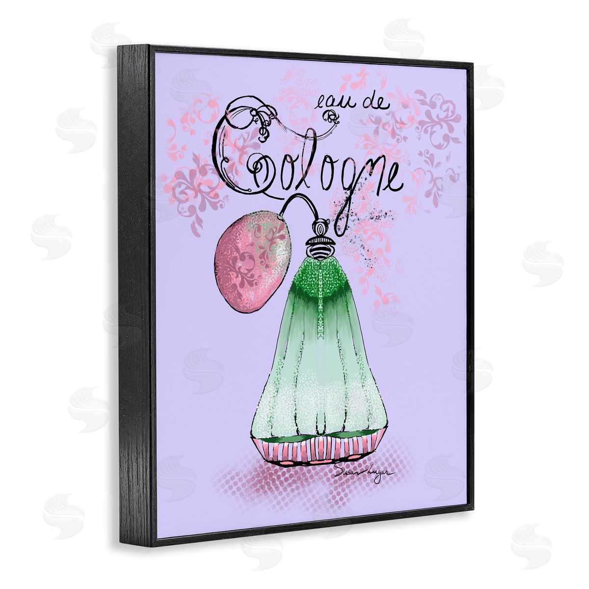 Susan Lugar Eu De Cologne on Purple Canvas Wall Art Print